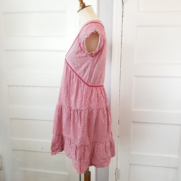 Anthropologie Intropia Patched Gingham Swing Dress, Size 36 - Picture 7 of 12